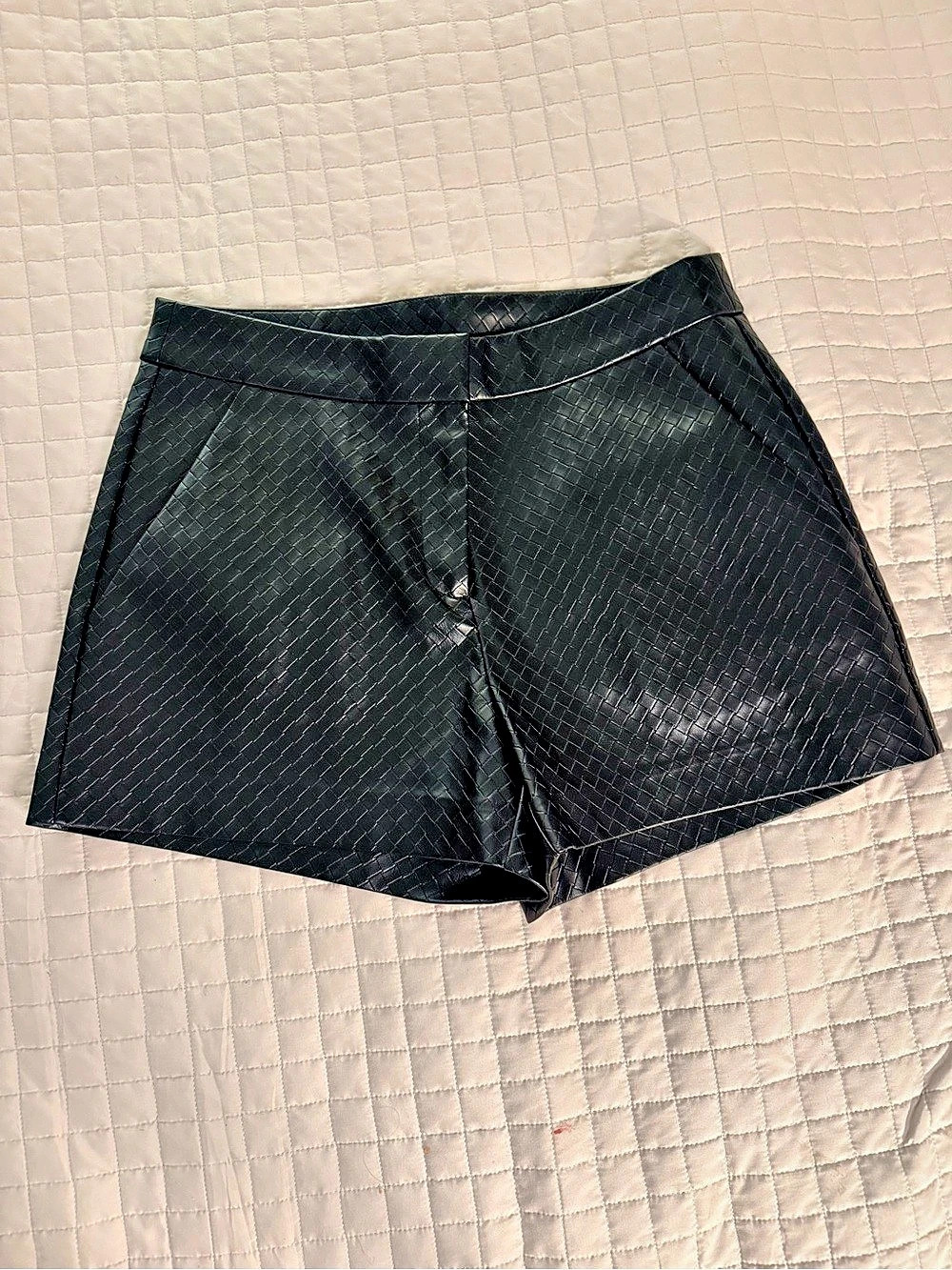 Faux Leather Reaction Kenneth Cole Black High Waist Shorts Size 4